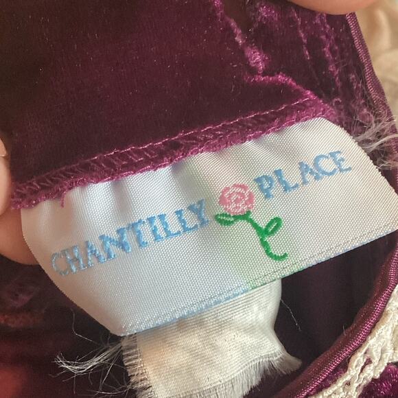 Vintage Chantilly Place Girls Dress Size 5 6 Red Victorian Formal Holiday Bow - Picture 3 of 13